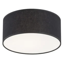Deckenlampe Stoffschirm Ø31 cm rund E27 in Schwarz