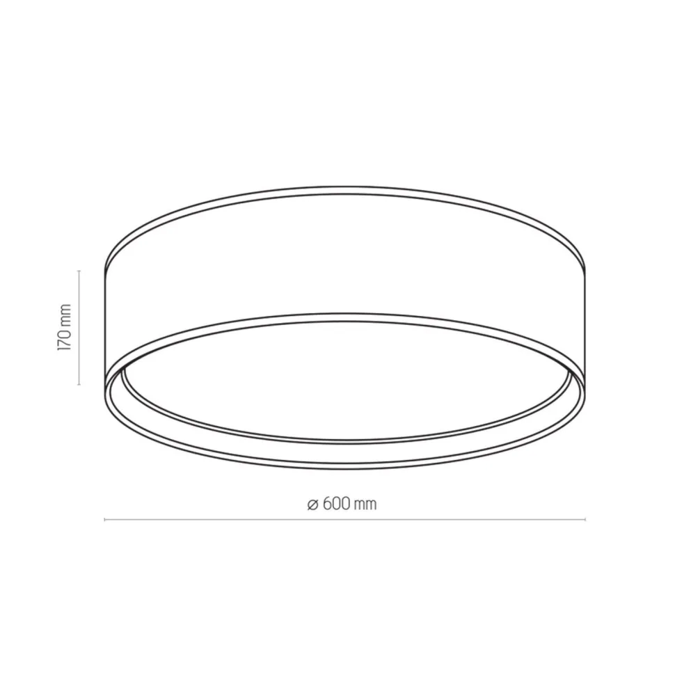 Deckenlampe Stoffschirm Schwarz Gold rund Ø 60 cm groß