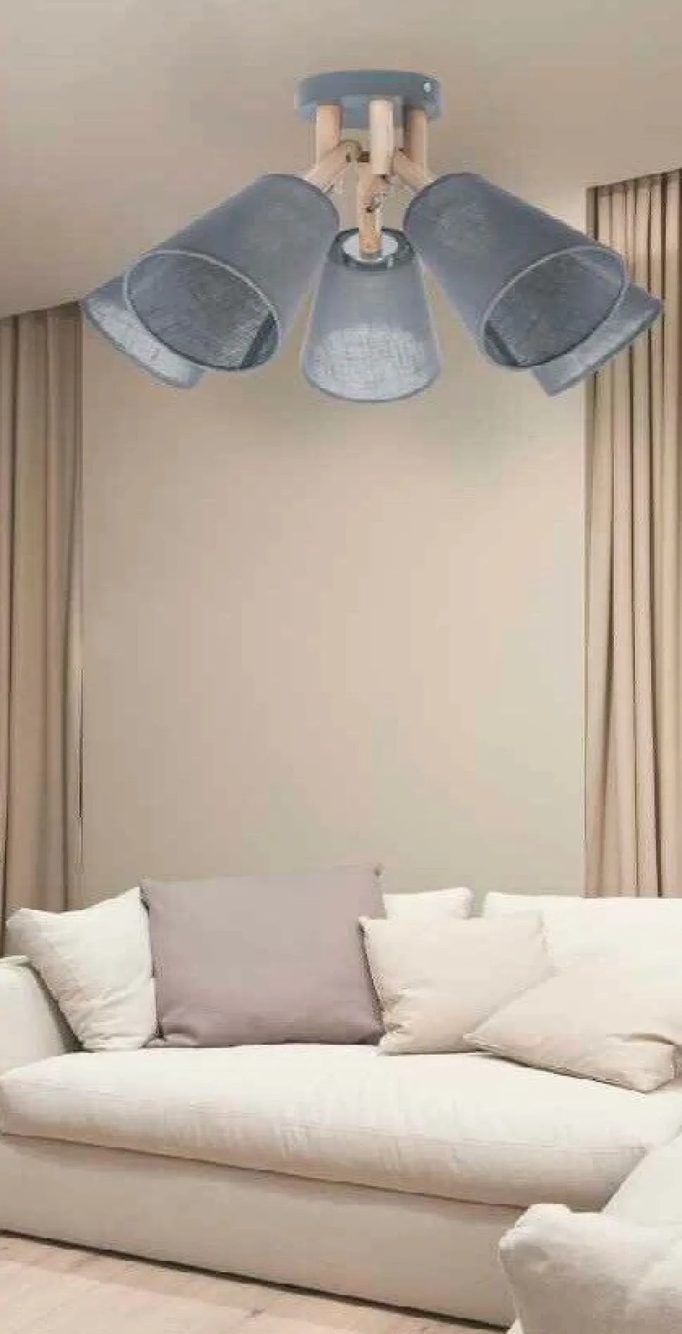 Deckenlampe VAIO Grau 5-flmg