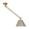 Deckenlampe verstellbar Messing Stoff in Bronze Beige E27