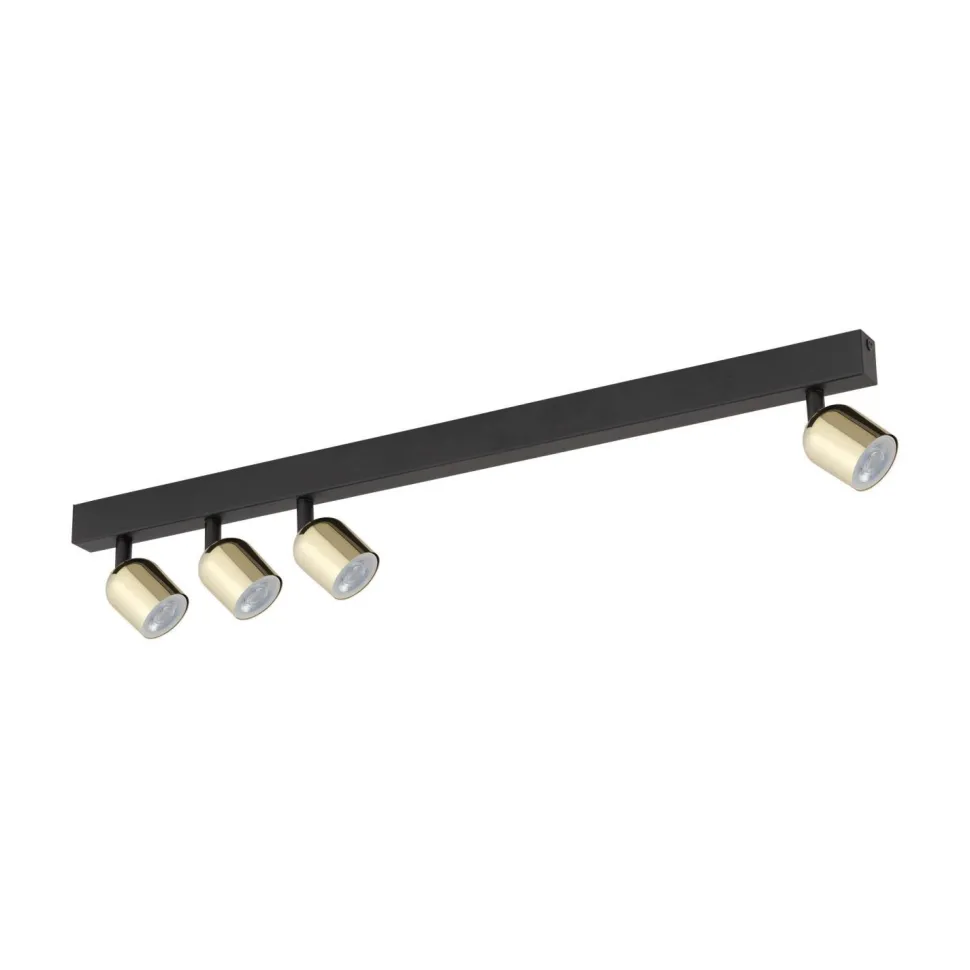 Deckenlampe verstellbar Metall 94 cm lang Schwarz Gold