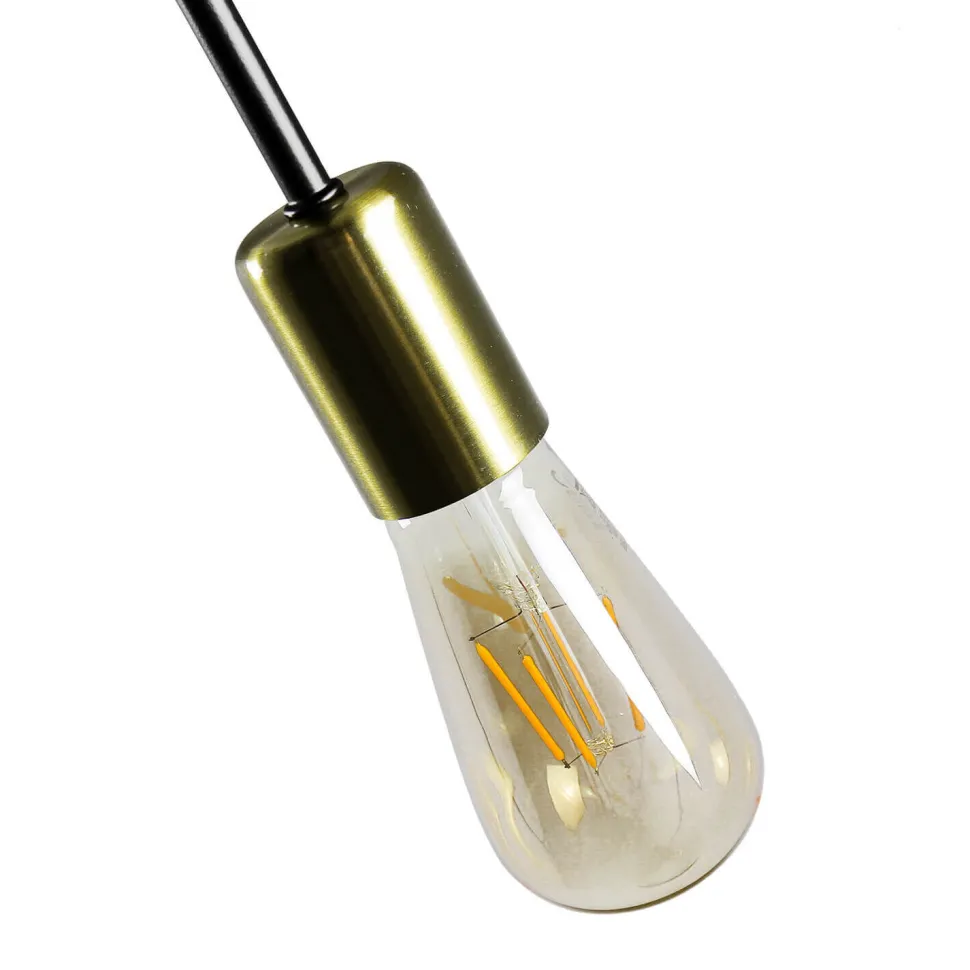 Deckenlampe verstellbar Retro 4x E27 Metall Schwarz