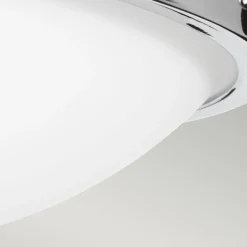 Deckenlampe Weiß Chrom rund Ø32cm E27 Glas Metall