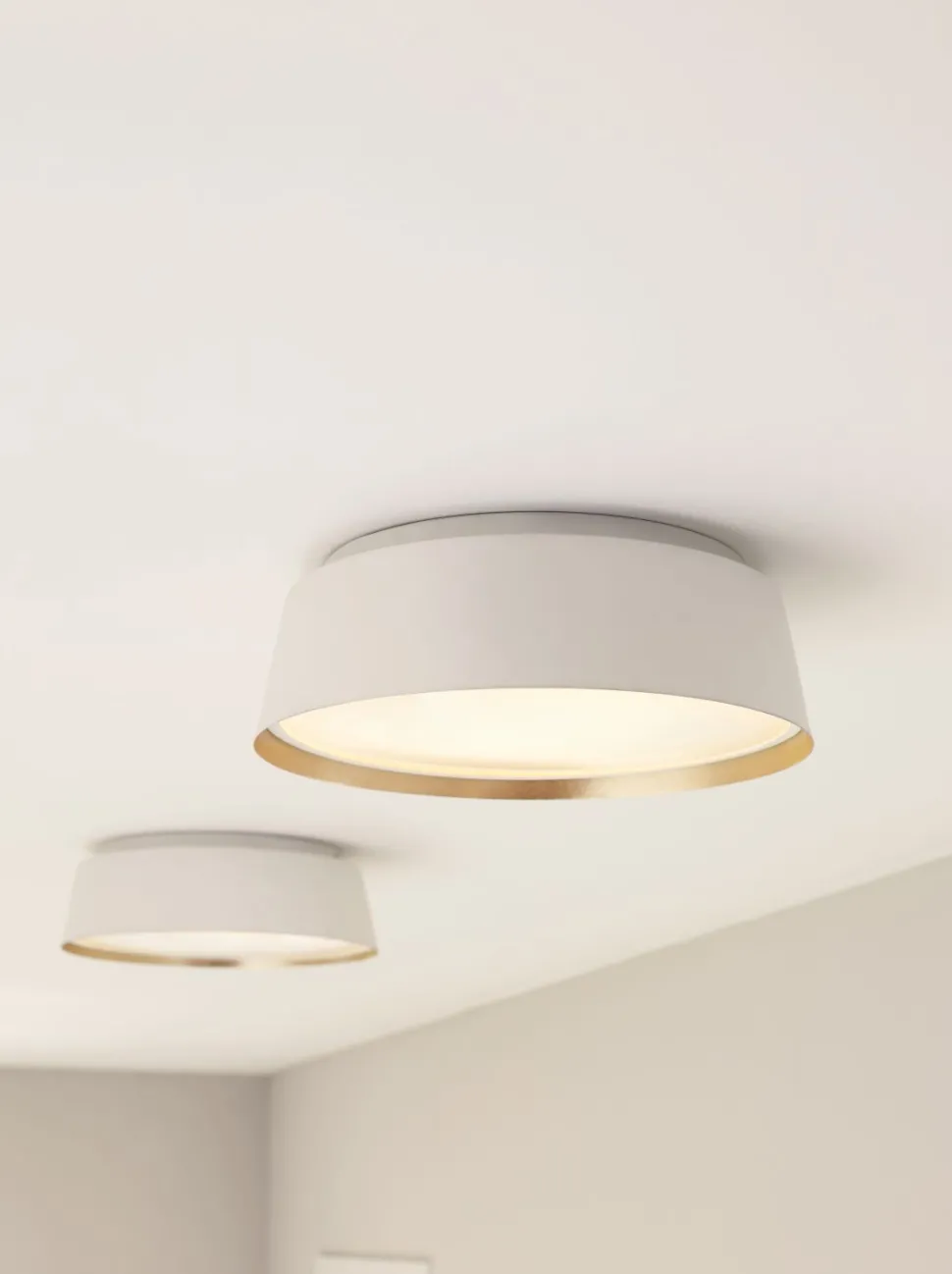 Deckenlampe Weiß Gold Ø37cm rund Modern Metall ZENU