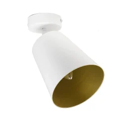 Deckenlampe Weiß Gold Metall Retro flexibel E27