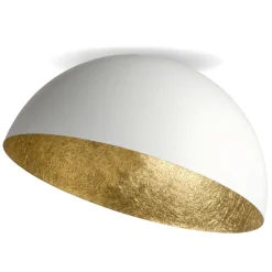 Deckenlampe Weiß Gold Metall Loft rund Ø35 cm dekorativ