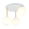 Deckenlampe Weiß Gold 3x E14 Glas Metall blendarm