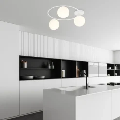 Deckenlampe Weiß H: 20 cm Ø 47 cm 3-flammig