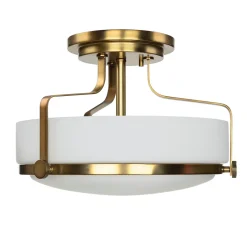 Deckenlampe Weiß Messing antik Jugendstil blendarm