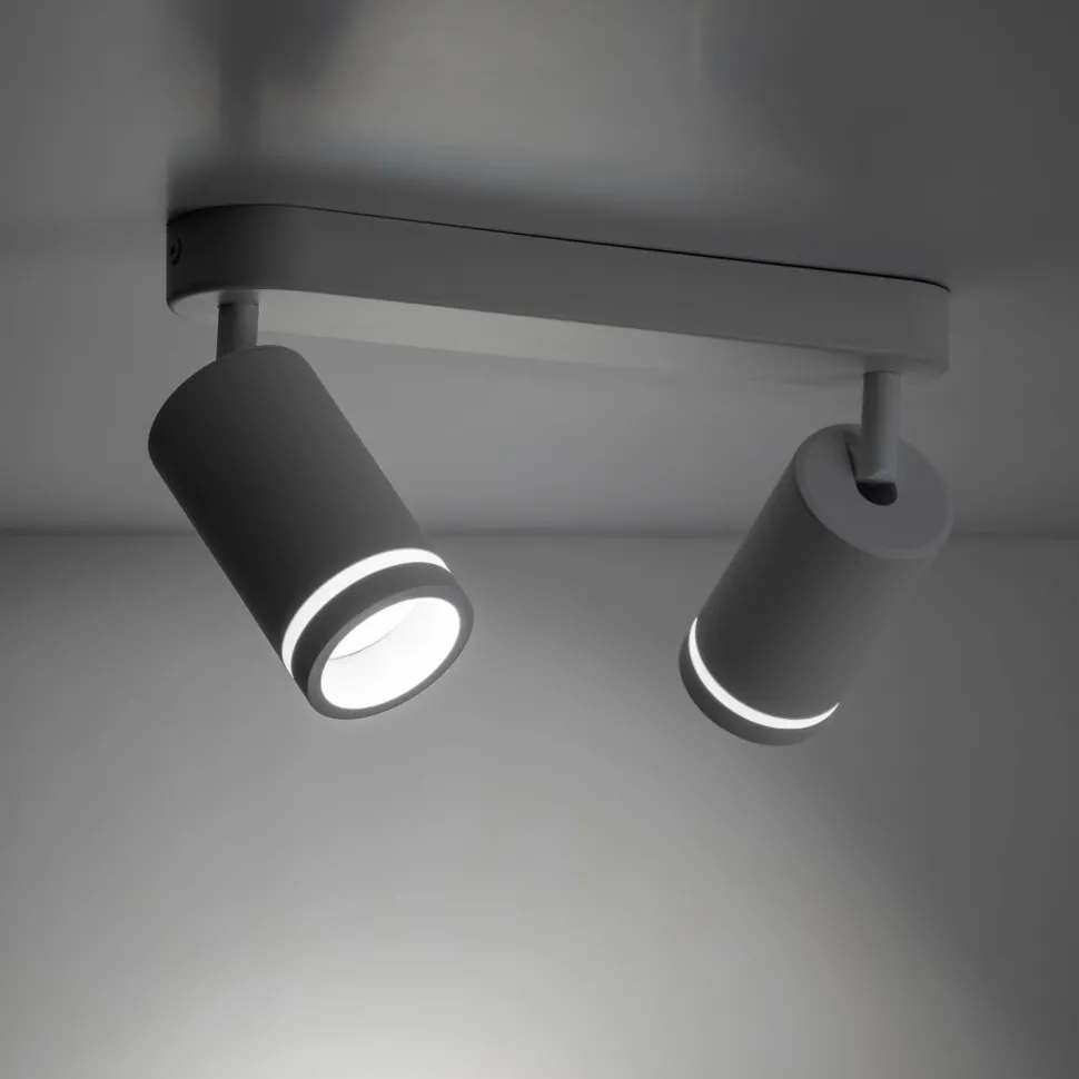 Deckenlampe Weiß Metall 43,5cm verstellbar 2-flammig GU10