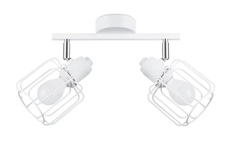 Deckenlampe Weiß Metall 2-flammig B: 27 cm Retro