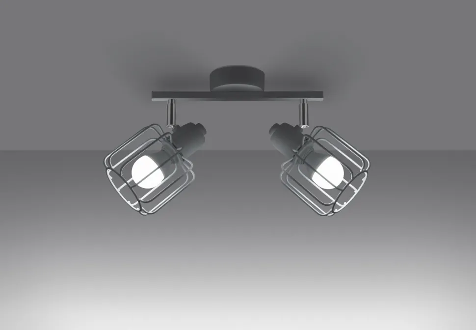 Deckenlampe Weiß Metall 2-flammig B: 27 cm Retro