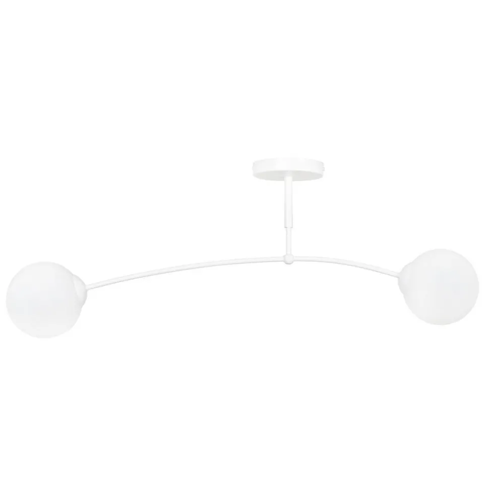 Deckenlampe Weiß Modern Metall Glas Deckenleuchte