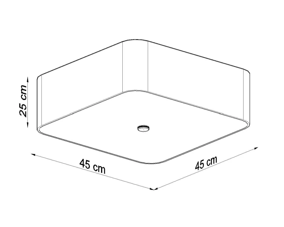 Deckenlampe Weiß quadratisch B: 45 cm Stoff Glas 5x E27