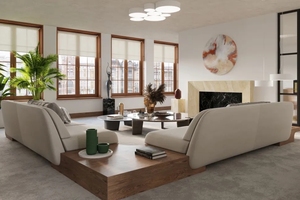 Deckenlampe Weiß rund Ø 55 cm 4x E27 blendarm Modern