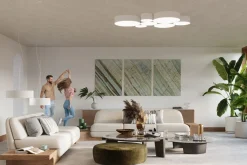 Deckenlampe Weiß rund Ø 55 cm 4x E27 blendarm Modern