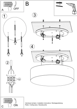 Deckenlampe Weiß rund Ø 55 cm 4x E27 blendarm Modern