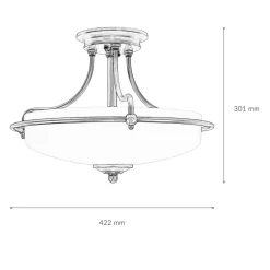 Deckenleuchte ASPERO Messing Jugendstil Lampe