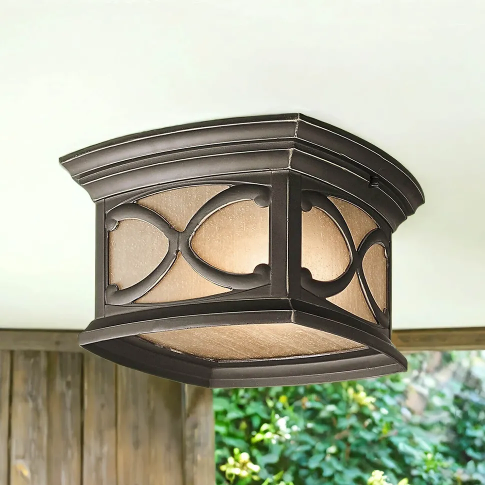 Deckenleuchte Außen Glas Aluminium Balkon Terrasse