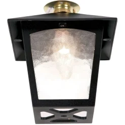 Deckenleuchte außen Schwarz Aluminium Glas IP44 FIENNES