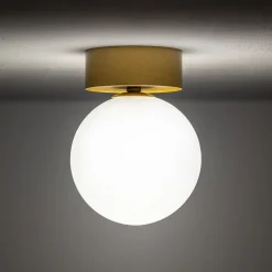 Deckenleuchte Bad Kugel Ø 12 cm G9 in Gold matt Weiß rund