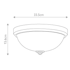 Deckenleuchte Bad rund Ø 33,5 cm IP44 Messing Weiß 2x E27