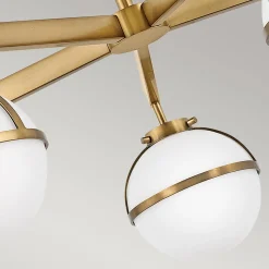 Deckenleuchte Badezimmer IP44 81,3 cm breit Messing Antik Weiß