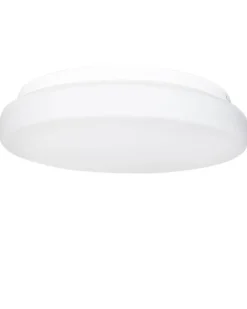 Deckenleuchte Badezimmer IP44 Ø 40 cm Weiß Metall Glas E27