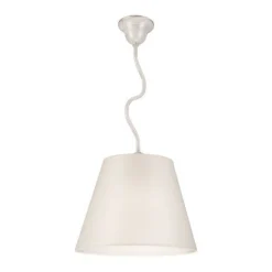 Deckenleuchte Beige Stoff rund Wohnzimmer Landhaus