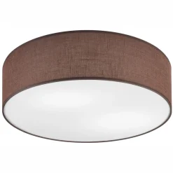 Deckenleuchte Braun Ø 45 cm rund Stoff blendarm für 2x E27