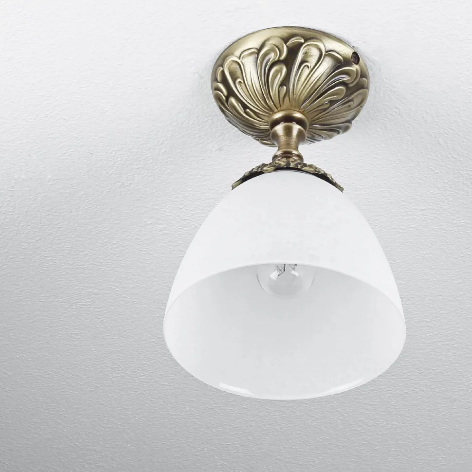 Deckenleuchte Bronze Hell Glasschirm Beatrice