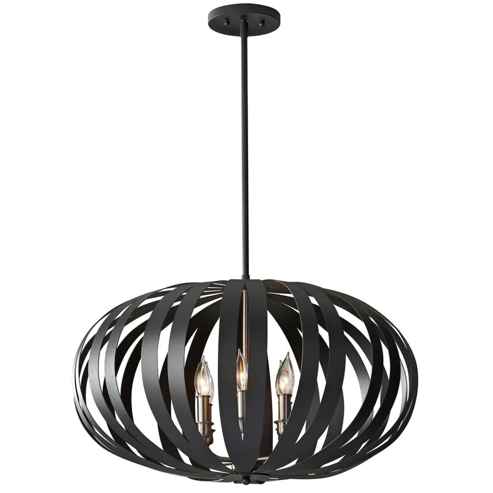 Deckenleuchte CEYDA Schwarz Ø65cm kürzbar Lampe