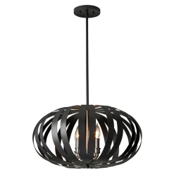 Deckenleuchte CEYDA Schwarz Ø55cm kürzbar Lampe