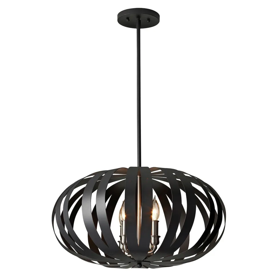 Deckenleuchte CEYDA Schwarz Ø55cm kürzbar Lampe