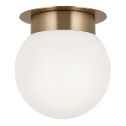 Deckenleuchte E27 Ø 20,3 cm Metall Glas in Bronze Weiß