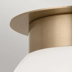 Deckenleuchte E27 Ø 20,3 cm Metall Glas in Bronze Weiß