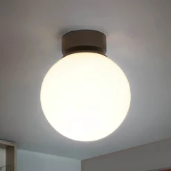 Deckenleuchte E27 Schwarz Weiß Glas Metall Modern