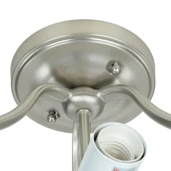 Deckenleuchte E27 Weiß Nickel Ø37cm Glas Metall