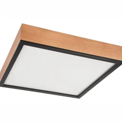 Deckenleuchte eckig B: 48 cm Holz Metall für 4x E27