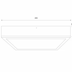 Deckenleuchte eckig B: 48 cm Holz Metall für 4x E27