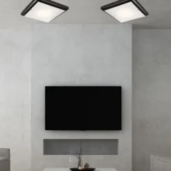 Deckenleuchte Esszimmer Braun Holz quadratisch