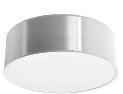 Deckenleuchte flach rund Ø 25 cm Grau E27 blendarm