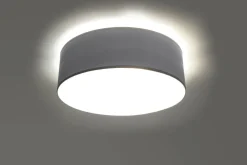 Deckenleuchte flach rund Ø 25 cm Grau E27 blendarm