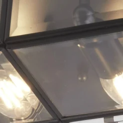 Deckenleuchte 2-flammig E14 Schwarz matt Glas Metall