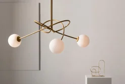 Deckenleuchte 3-flammig Gold Metall Glas G9 gemütlich