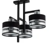 Deckenleuchte 3-flammig Schwarz Silber L:42 cm stilvoll