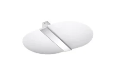 Deckenleuchte Glas Metall 45 cm lang Weiß Chrom 4x G9