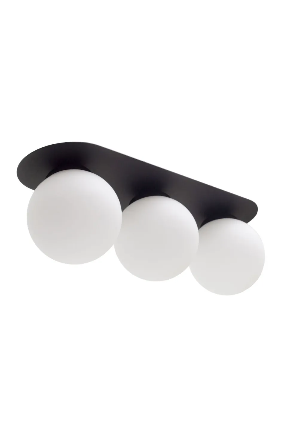 Deckenleuchte Glas Metall E27 3-flammig Schwarz Weiß