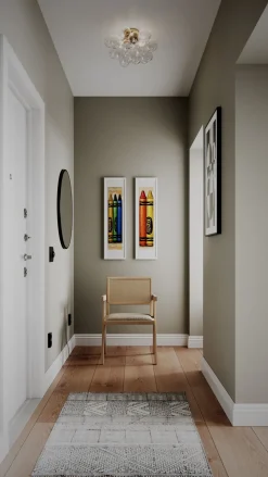 Deckenleuchte Glas Metall 50 cm breit in Gold Modern 6x G9