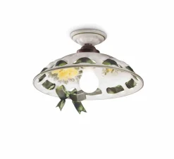 Deckenleuchte Handarbeit Keramik D: 33 cm E27 rund Landhaus